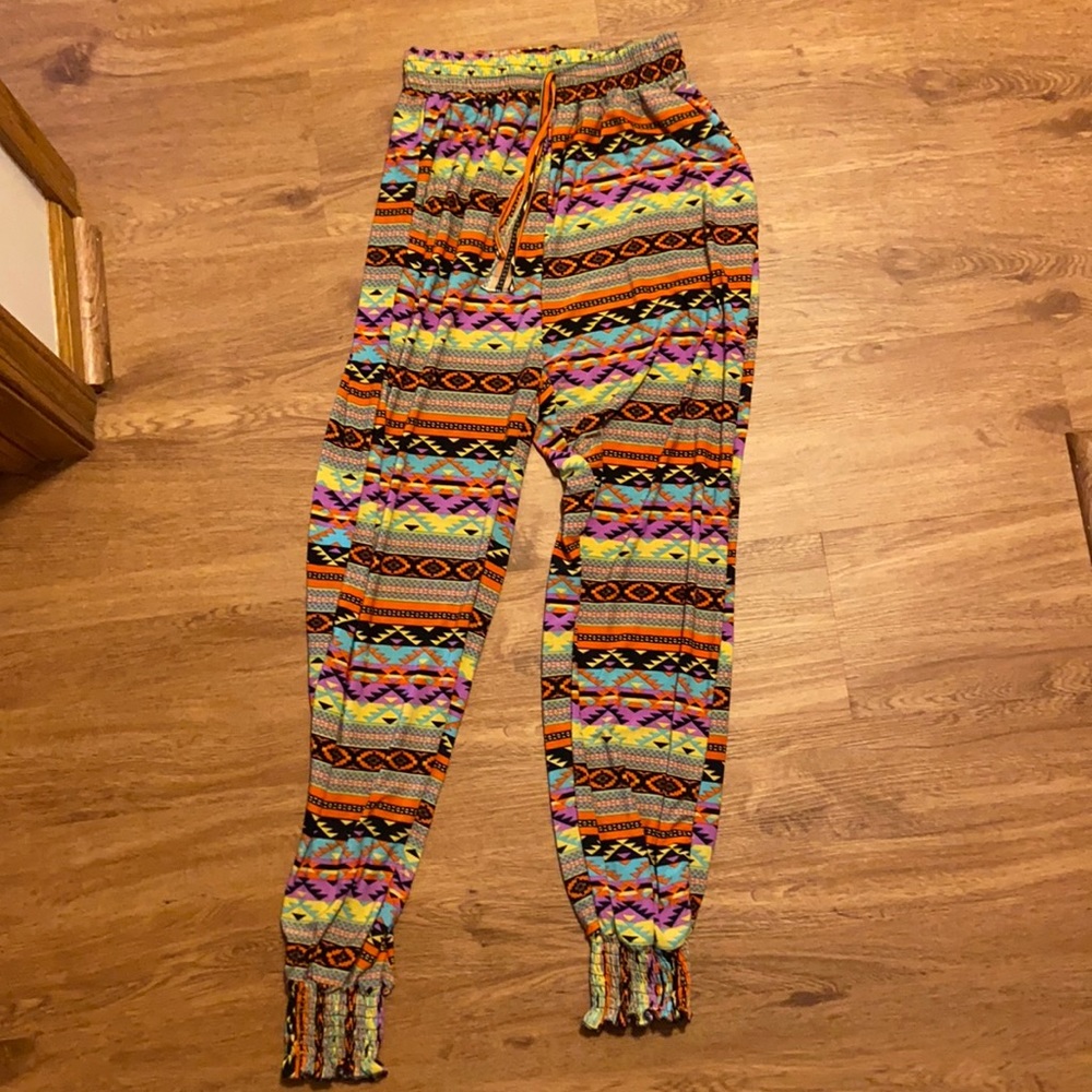 Print stretch pants